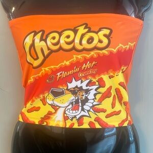 Cheetos Flamin' Hot Cruncy Orange Yellow Tube Top Size Small NWT